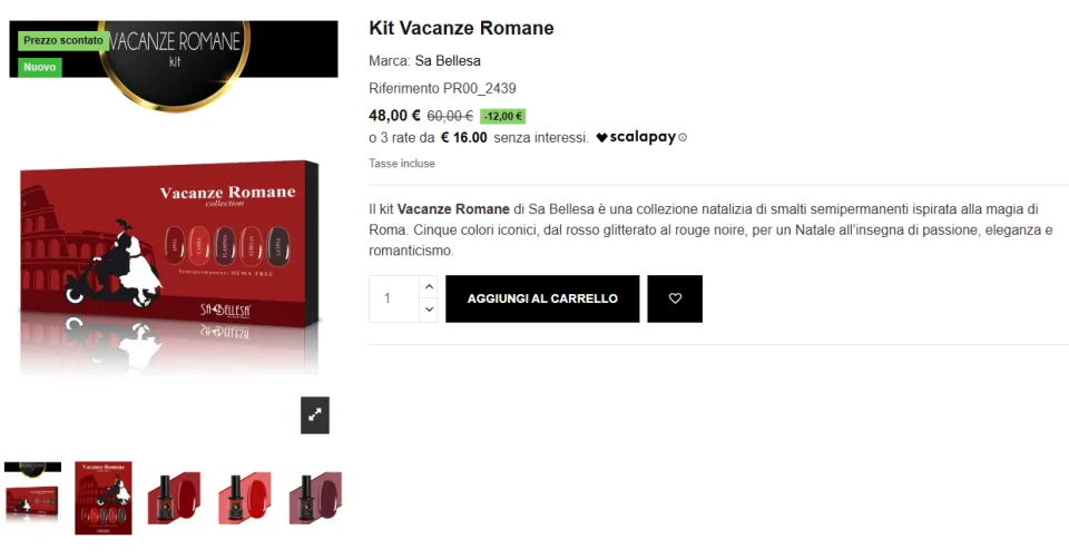 scheda prodotto ecommerce