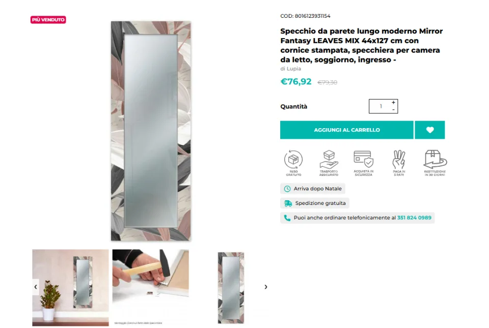schede prodotto ecommerce