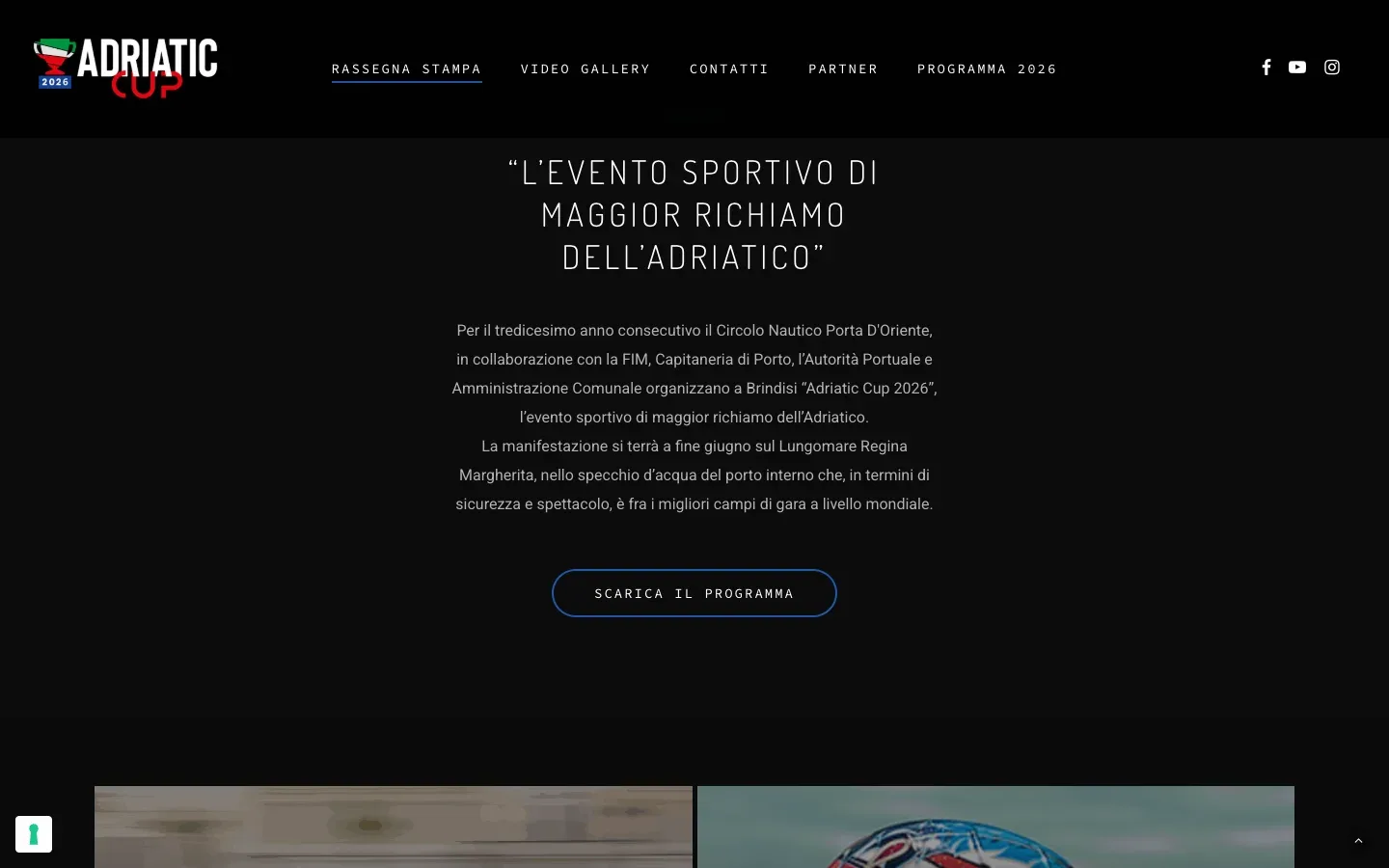 Il sito di Adriatic Cup · Circolo Nautico Porta d'Oriente realizzato da Moviweb: una sezione della home page