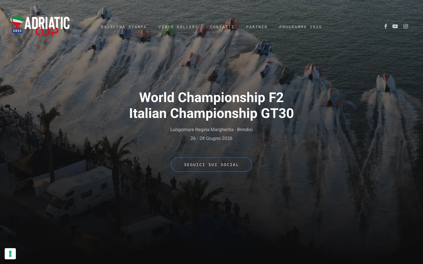 Il sito di Adriatic Cup · Circolo Nautico Porta d'Oriente realizzato da Moviweb: home page, versione desktop