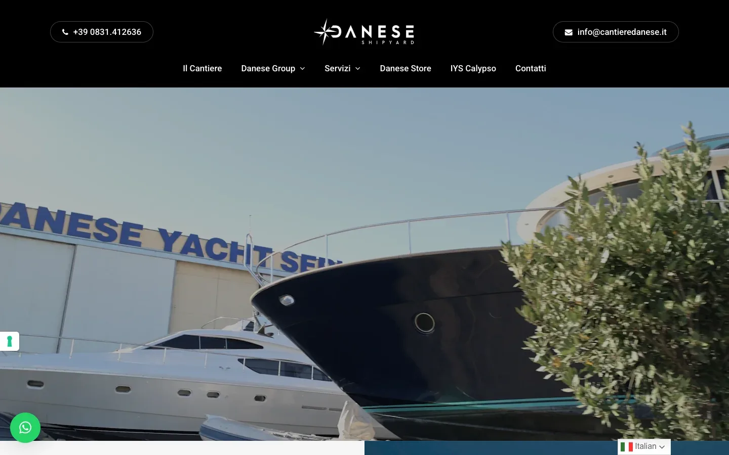 Il sito di Gruppo Danese realizzato da Moviweb: home page, versione desktop