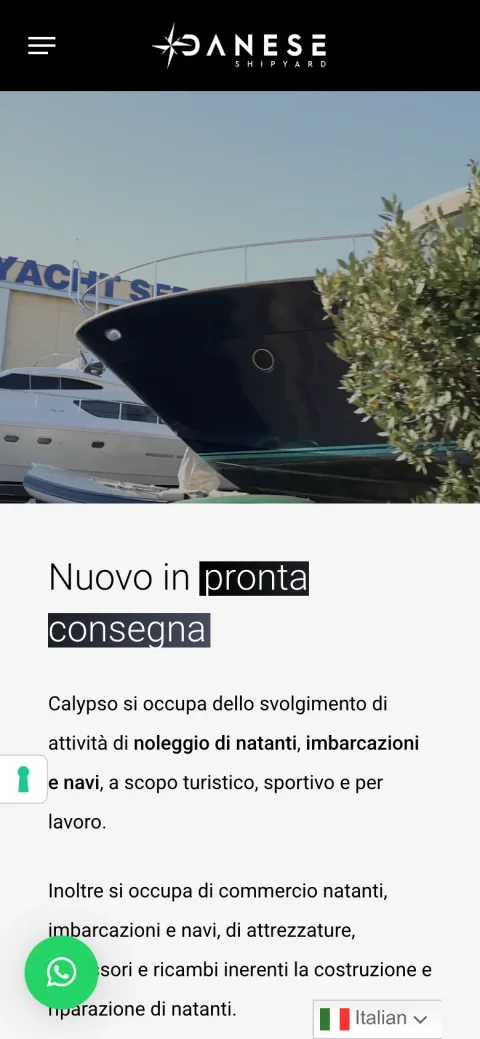 Il sito di Gruppo Danese realizzato da Moviweb: versione da telefono