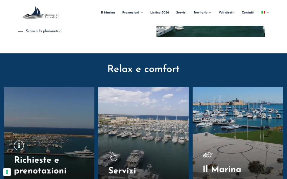 Il sito di Marina di Brindisi, realizzato da Moviweb
