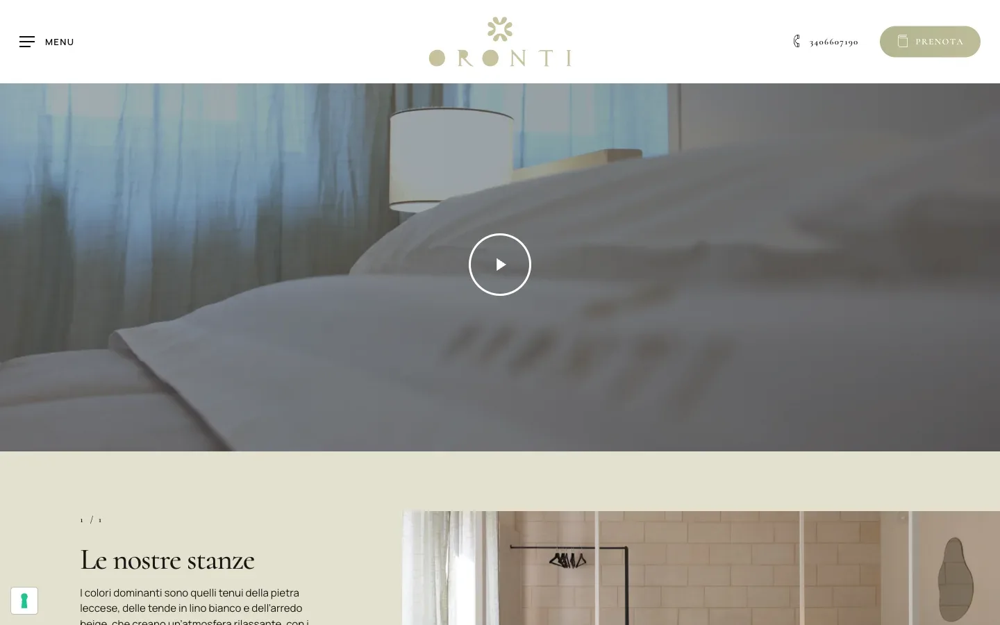 Il sito di Oronti realizzato da Moviweb: home page, versione desktop