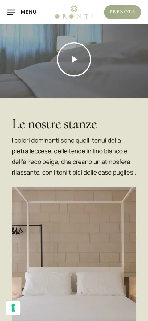 Il sito di Oronti realizzato da Moviweb: versione da telefono